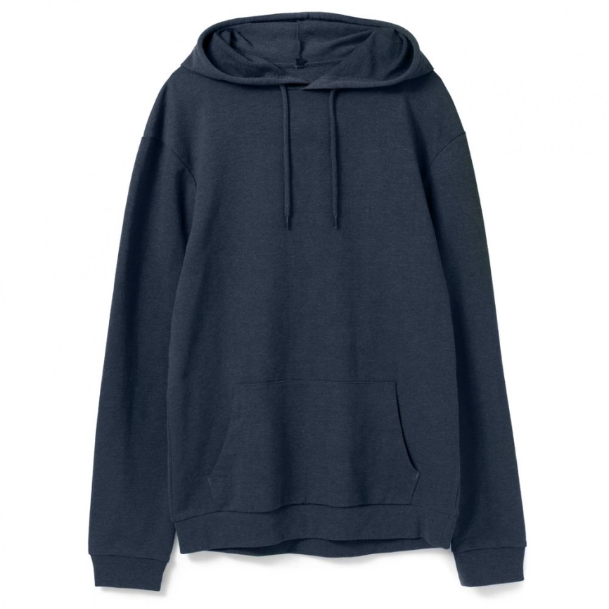 Толстовка с капюшоном унисекс Hoodie, синий меланж, размер S фото 6