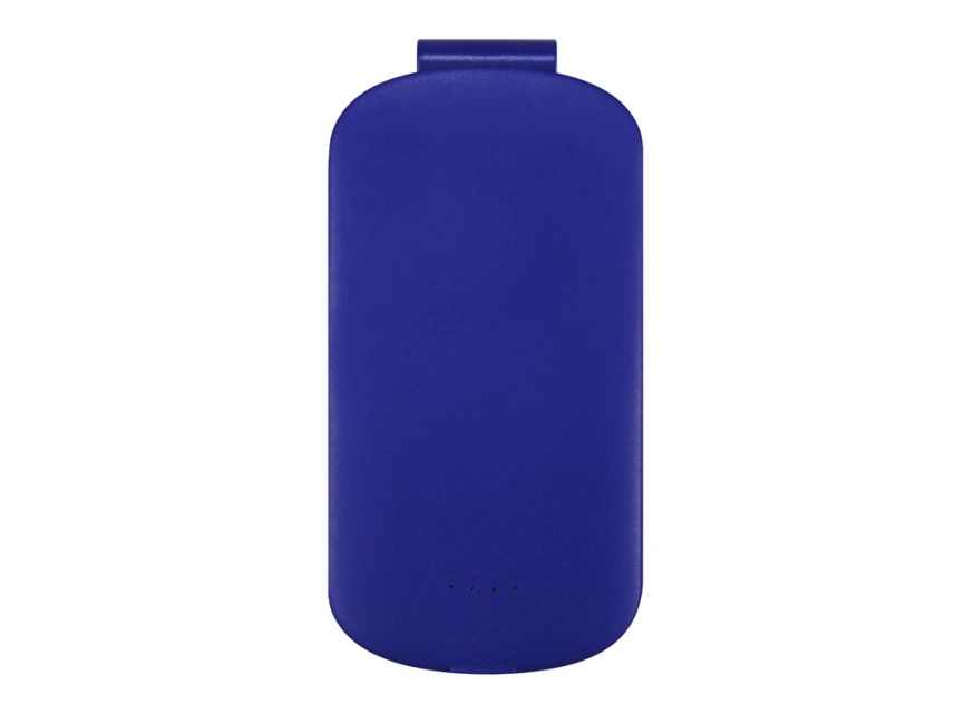 Портативное зарядное устройство Pin на 4000 mAh с большой площадью нанесения и клипом для крепления к одежде или сумке, синий фото 3