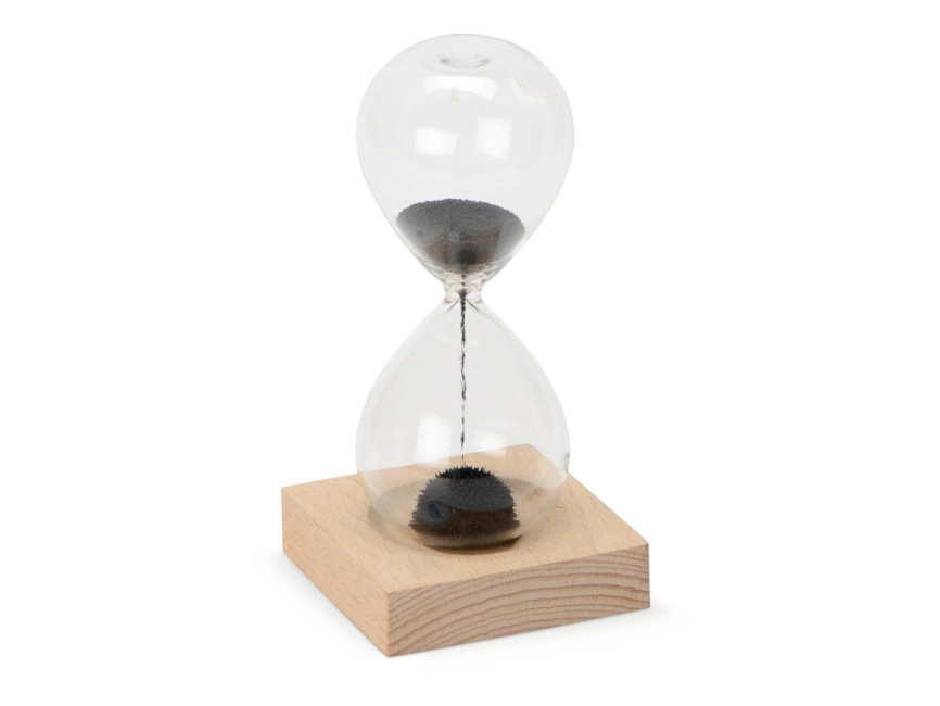 Песочные магнитные часы на деревянной подставке Infinity фото 1