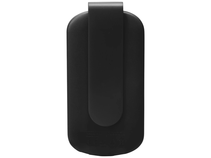 Портативное зарядное устройство Pin на 4000 mAh с большой площадью нанесения и клипом для крепления к одежде или сумке, черный фото 4
