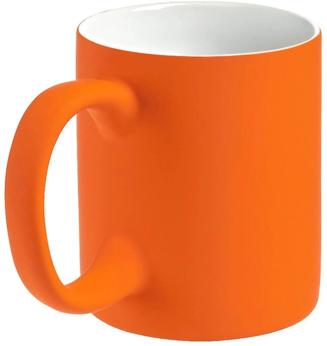 Кружка Bonn Soft 350 мл, оранжевая с белым внутри фото 2