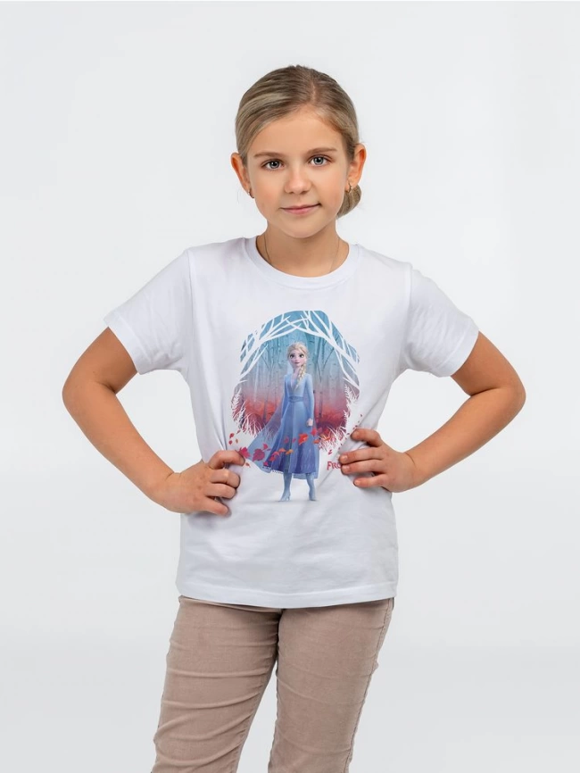Футболка детская Elsa, белая, размер на рост 106-116 см (6 лет) фото 1