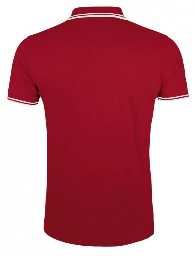 Рубашка поло мужская Pasadena Men 200 с контрастной отделкой красная с белым, размер S фото 2