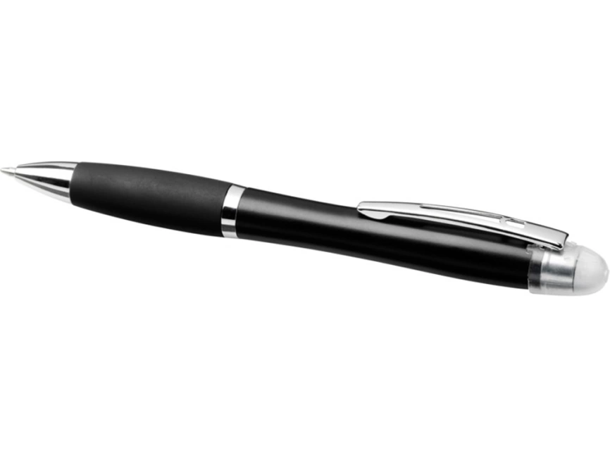 Светящаяся шариковая ручка Nash со светящимся черным корпусом и рукояткой, белый фото 3