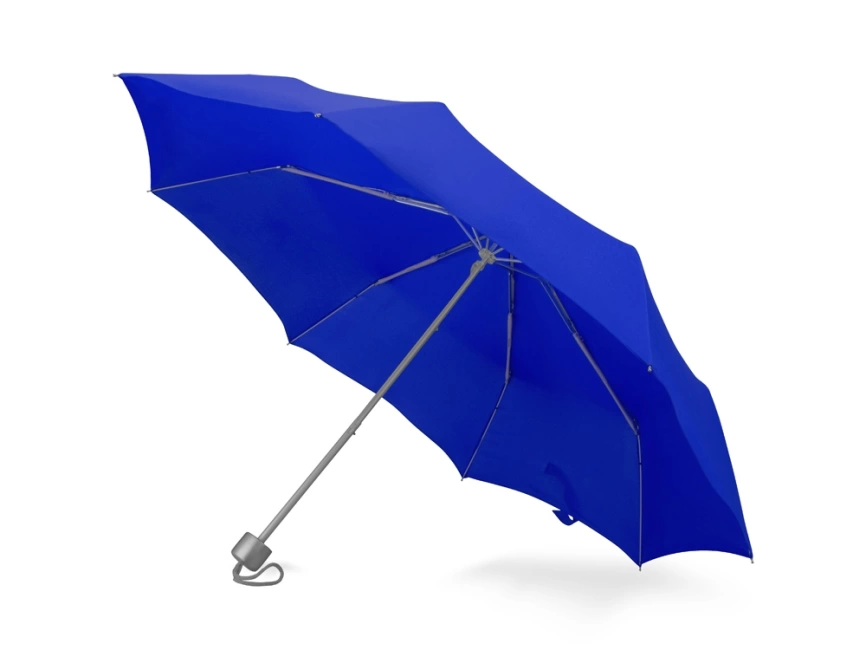 Зонт складной Tempe, механический, 3 сложения, с чехлом, синий фото 1