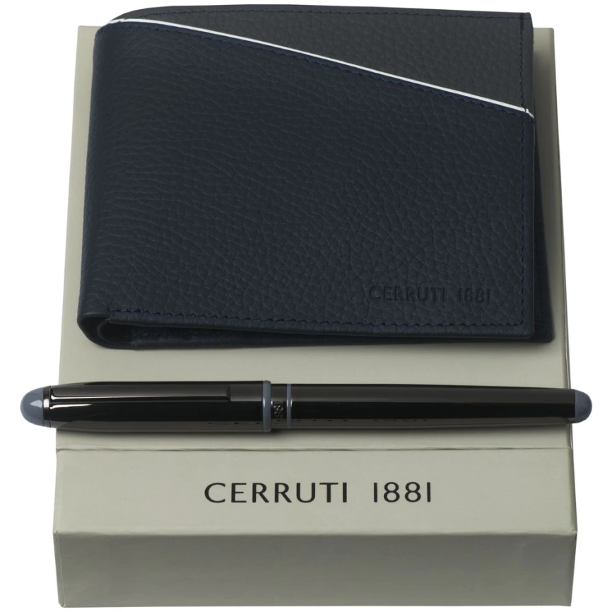 Набор Cerruti 1881: кошелек и роллер, синий фото 2