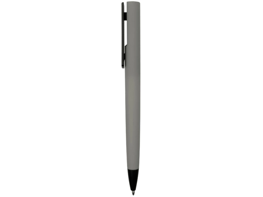 Ручка пластиковая soft-touch шариковая Taper, серый/черный фото 3