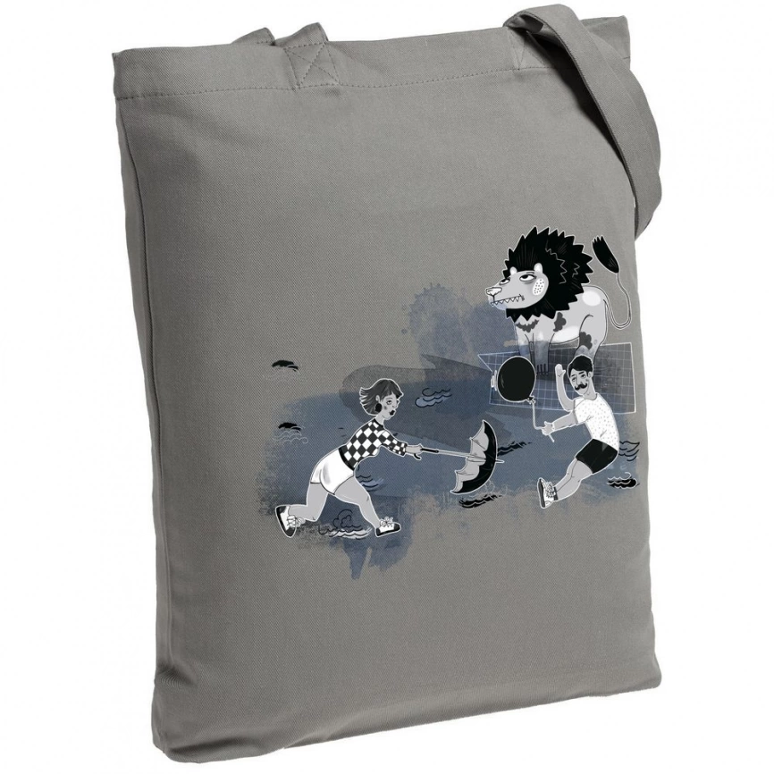 Холщовая сумка «Не вы ли были у Невы», серая фото 5