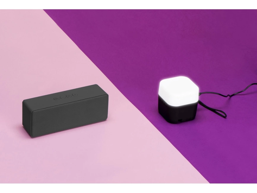 Портативная колонка с подсветкой Deco, soft touch, черный фото 8