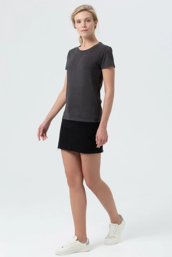 Футболка женская Regent Fit Women черный меланж, размер L фото 12