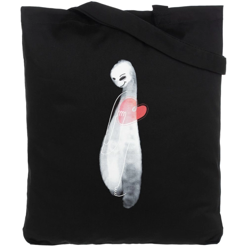 Холщовая сумка Ghost of Love, черная фото 2