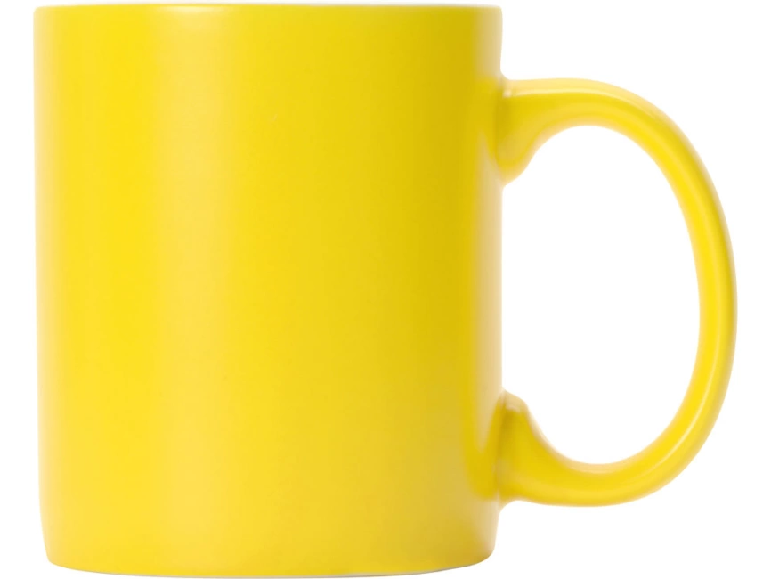 Матовая кружка Марко базовой формы, цветная снаружи, белая внутри, желтый фото 2
