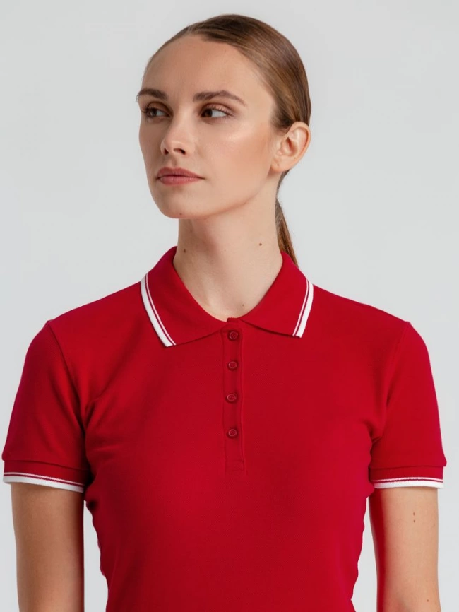 Рубашка поло женская Practice women 270 красная с белым, размер S фото 11