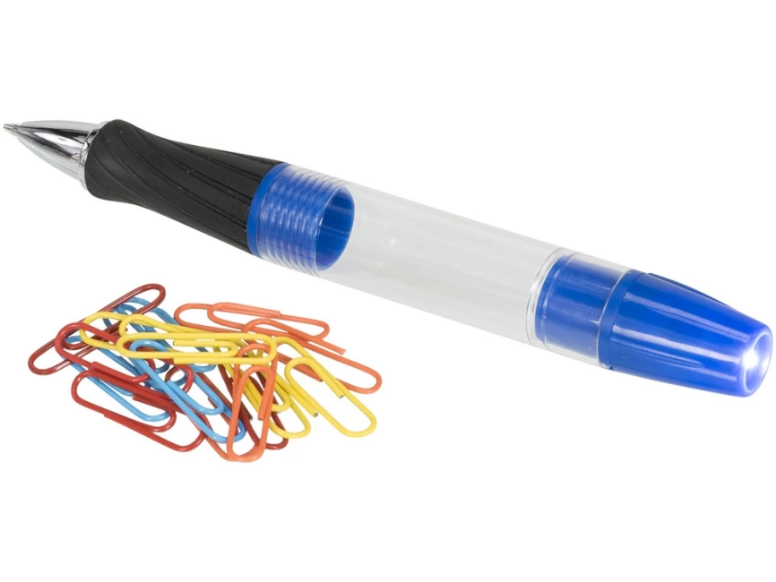 Королевская шариковая ручка со светодиодами и скрепками, синий фото 2