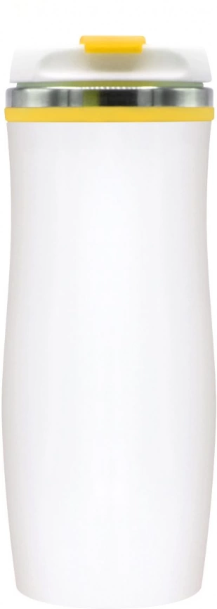 Термокружка Latte 420 мл, белая с жёлтым фото 3