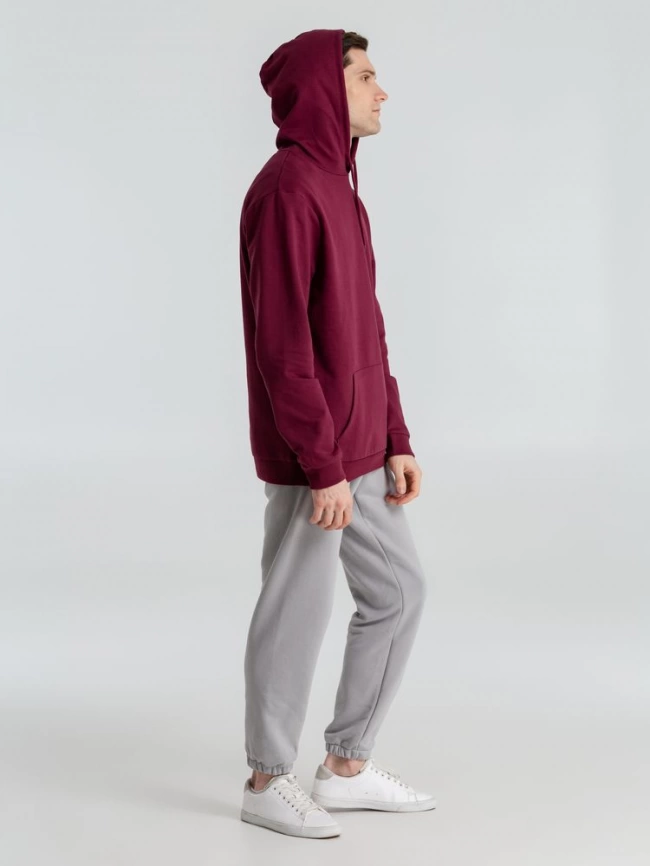 Толстовка с капюшоном унисекс Hoodie, бордовая, размер M фото 19