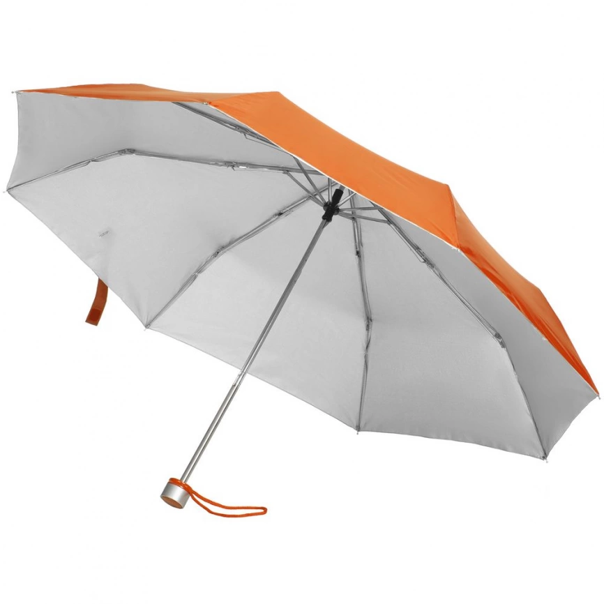 Зонт складной Silverlake, оранжевый с серебристым фото 1
