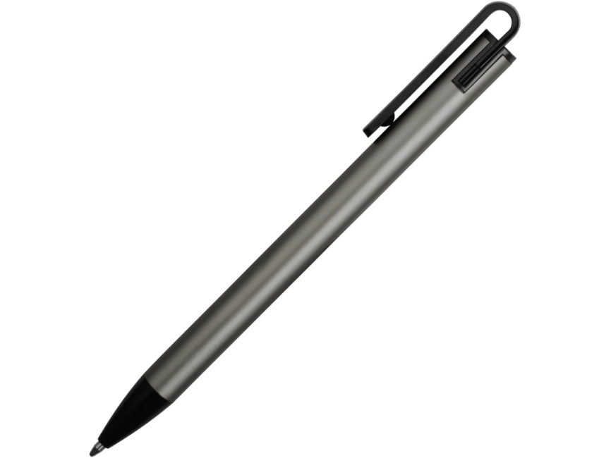 Ручка металлическая шариковая Loop, серый/черный фото 3