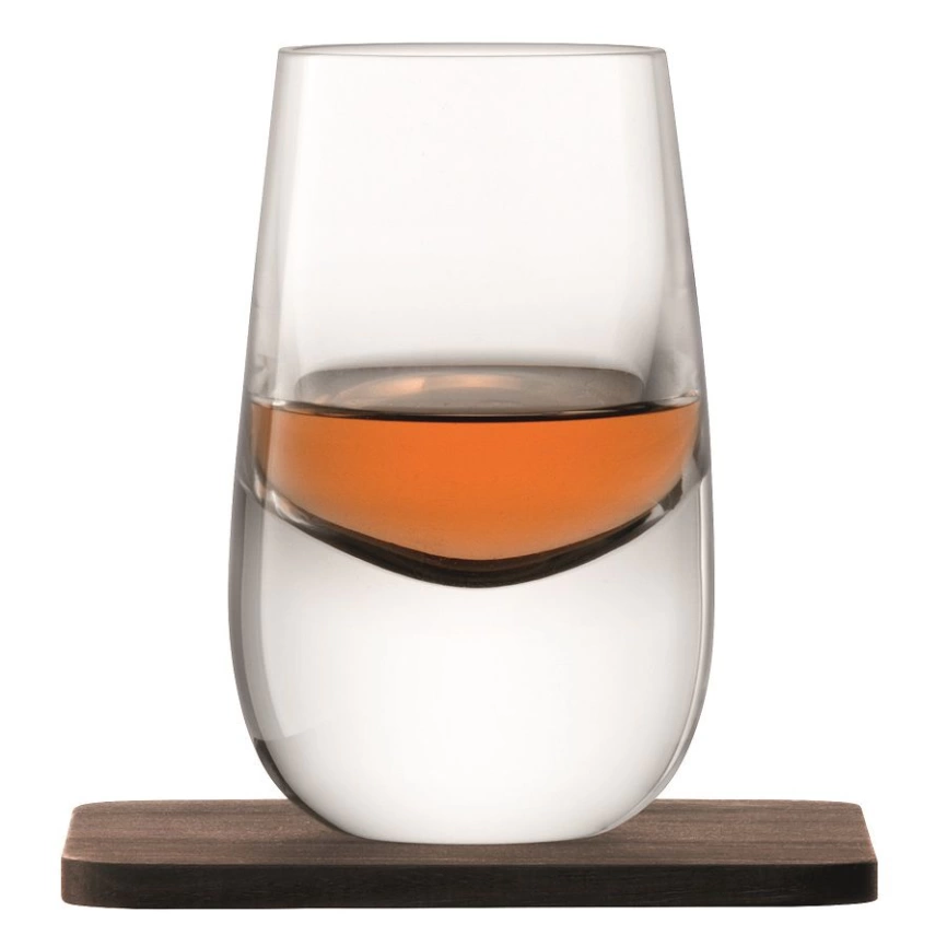Набор из 2 стопок Whisky с деревянными подставками фото 3