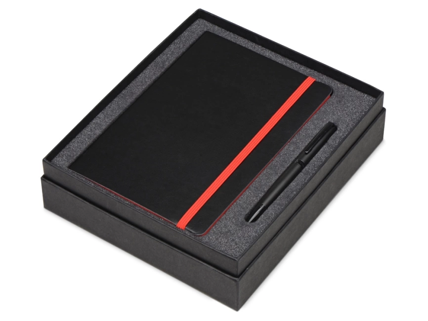 Подарочный набор Bruno Visconti Megapolis Soft: ежедневник А5 недат., ручка шарик., черный/красный фото 2