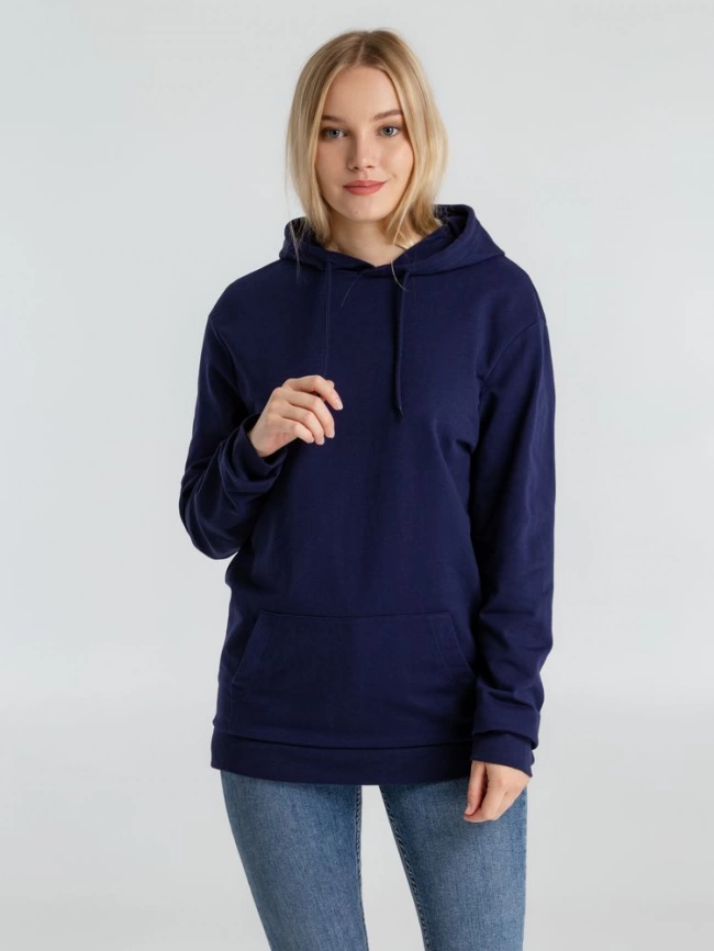 Толстовка с капюшоном унисекс Hoodie, темно-синяя, размер XS фото 11