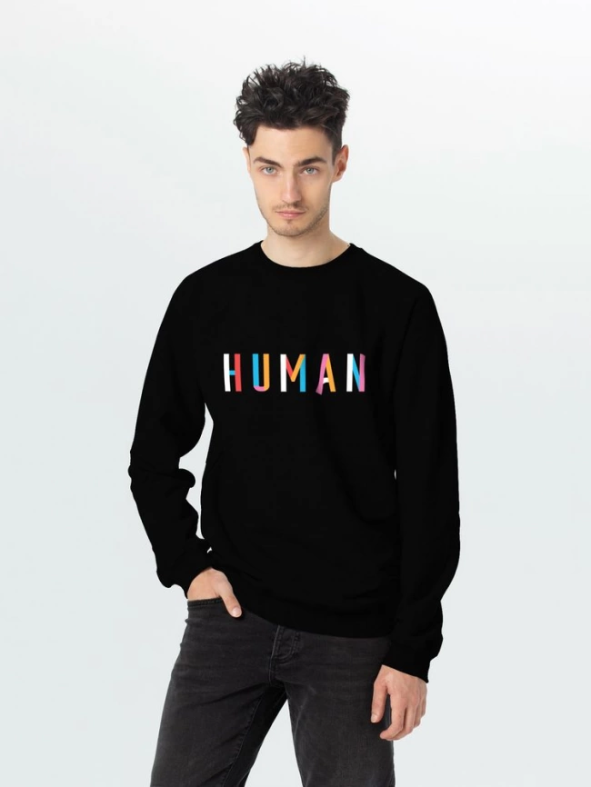 Свитшот Human, черный, размер XXL фото 4