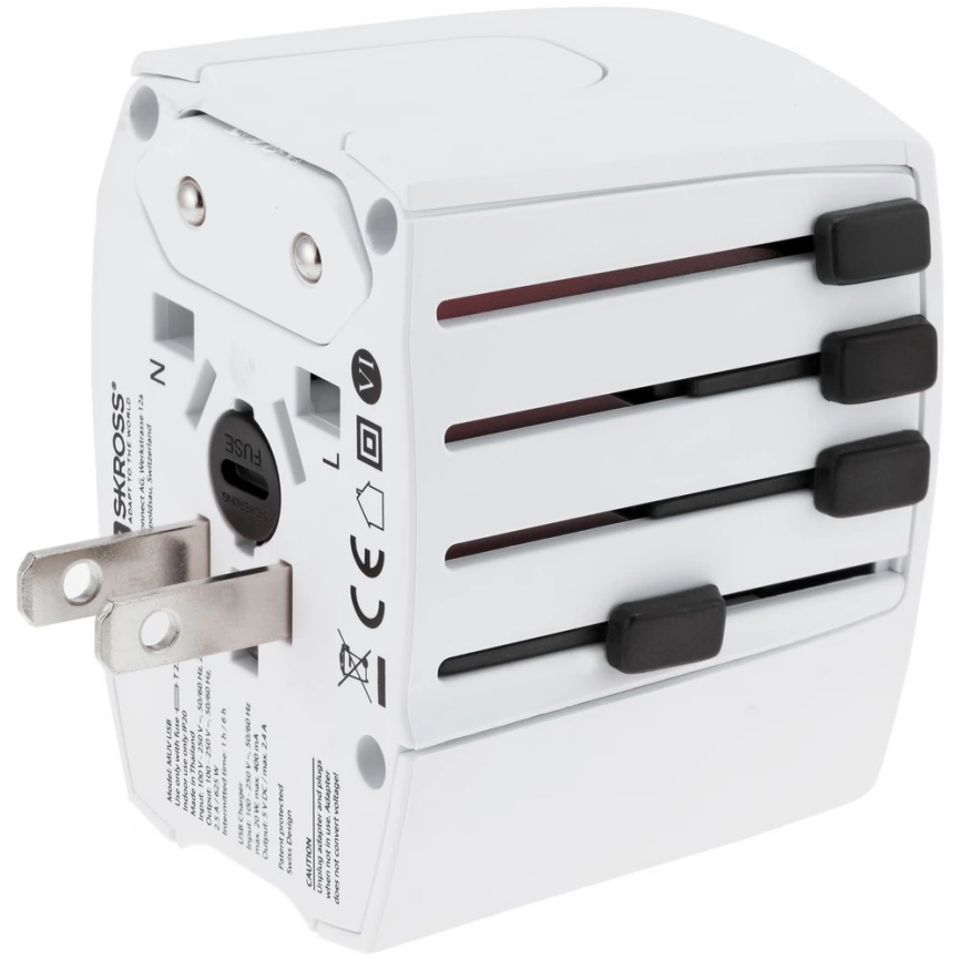 Зарядное устройство S-Kross MUV USB для путешествий, белое фото 6