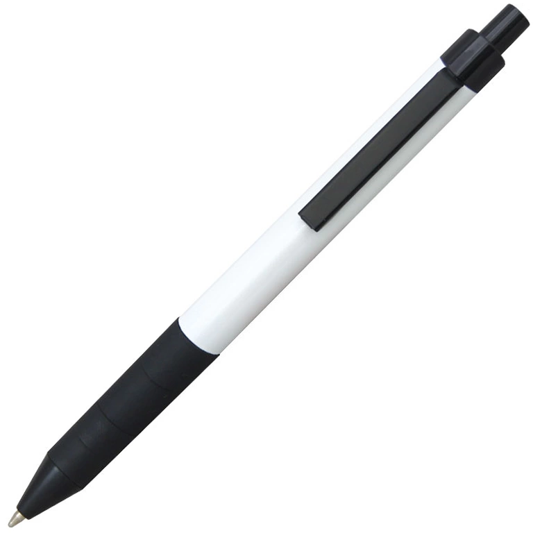 Ручка шариковая, металл, белый/черный фото 2