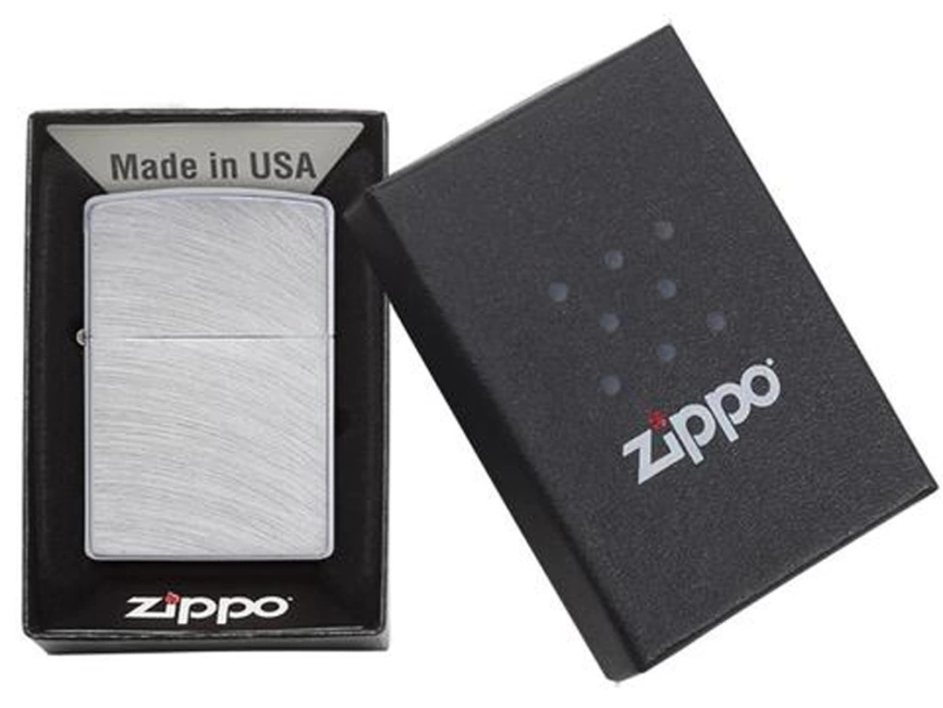 Зажигалка ZIPPO Classic с покрытием Chrome Arch, латунь/сталь, серебристая, матовая, 38x13x57 мм фото 5