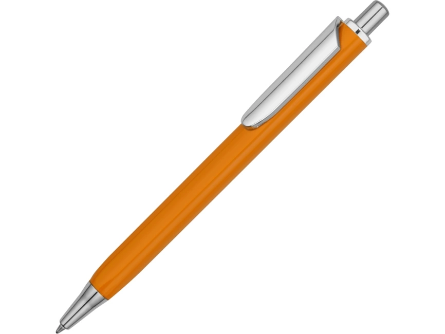 Ручка металлическая шариковая трехгранная Riddle, оранжевый/серебристый фото 1