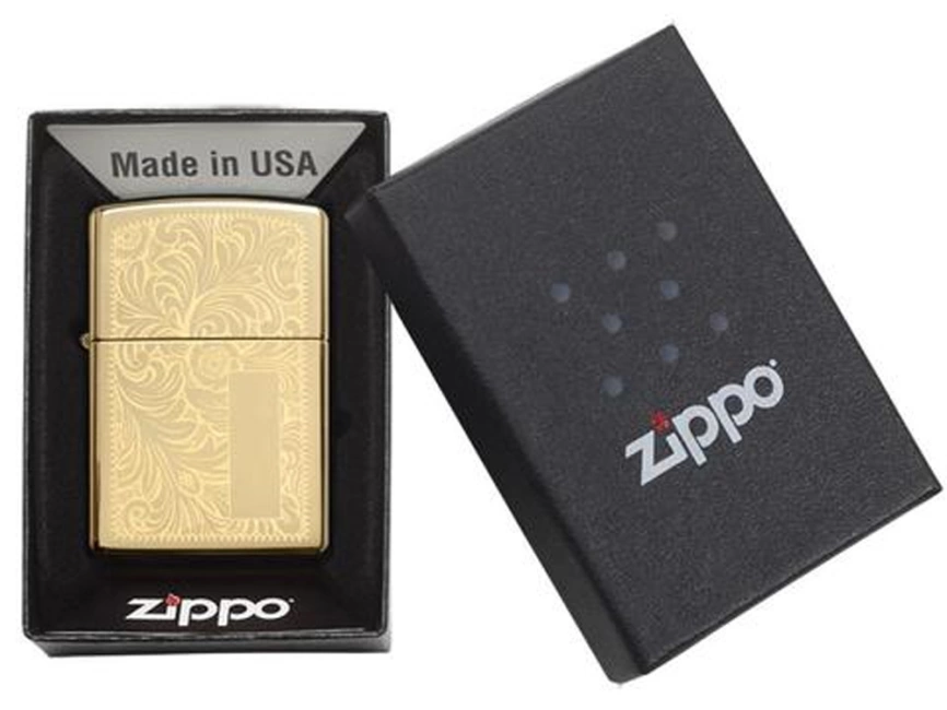 Зажигалка ZIPPO Venetian® с покрытием High Polish Brass, латунь/сталь, золотистая, 38x13x57 мм фото 4