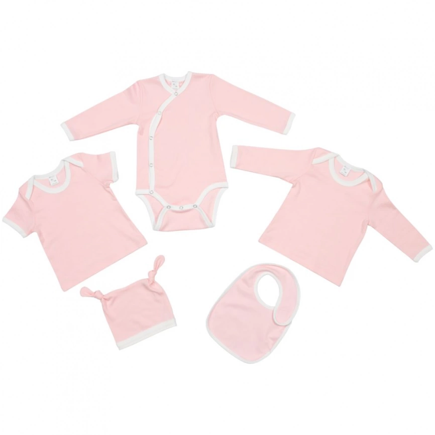 Боди детское Baby Prime, розовое с молочно-белым, размер 80 см фото 4