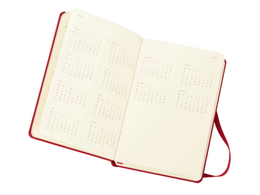 Ежедневник Moleskine Classic (2022), Pocket (9х14), красный, твердая обложка фото 3