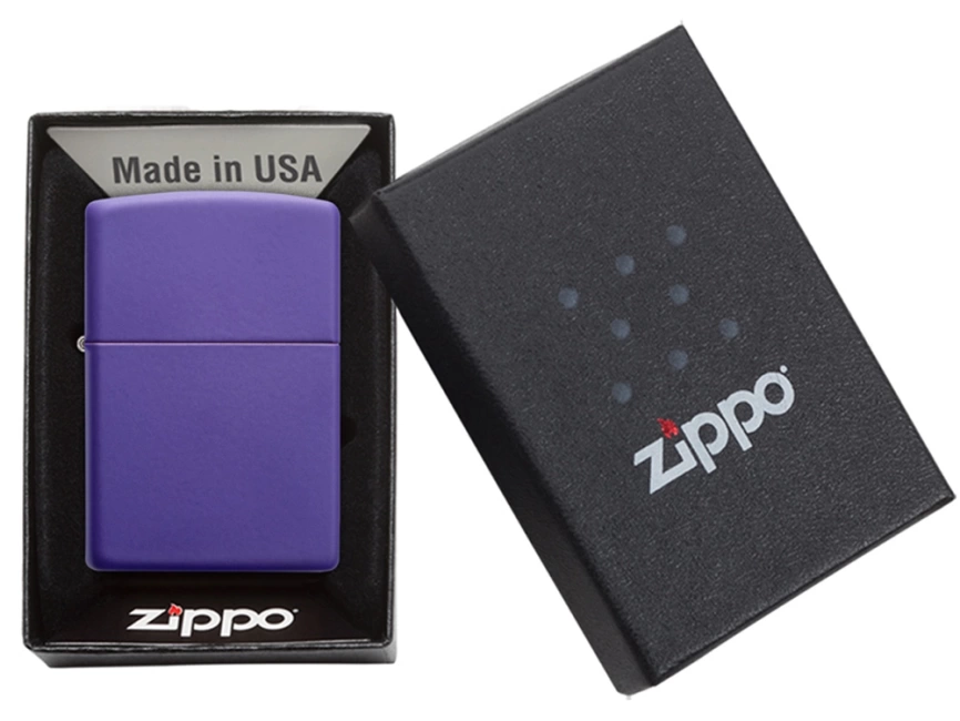Зажигалка ZIPPO Classic с покрытием Purple Matte, латунь/сталь, фиолетовая, матовая, 38x13x57 мм фото 7
