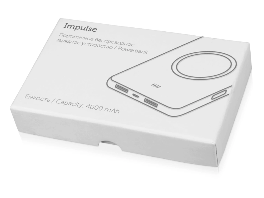 Портативное беспроводное зарядное устройство Impulse, 4000 mAh, красный фото 11