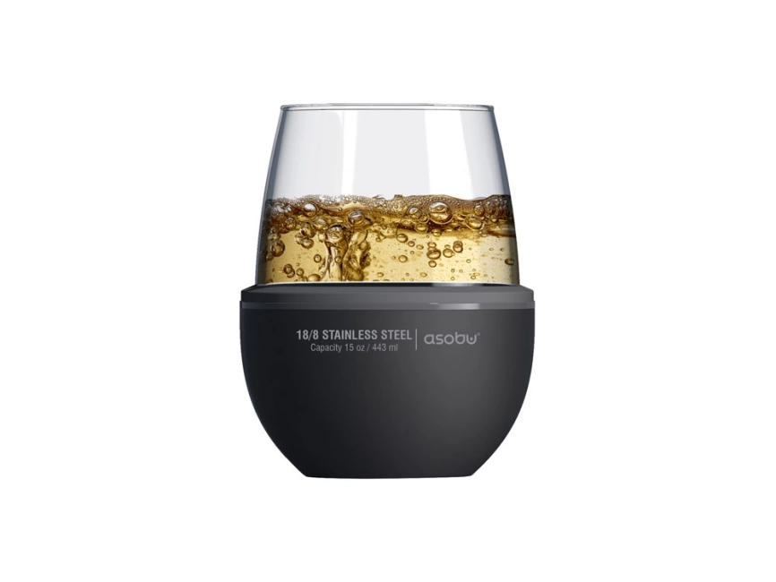 Тумблер для вина WINE KUZIE, черный фото 1