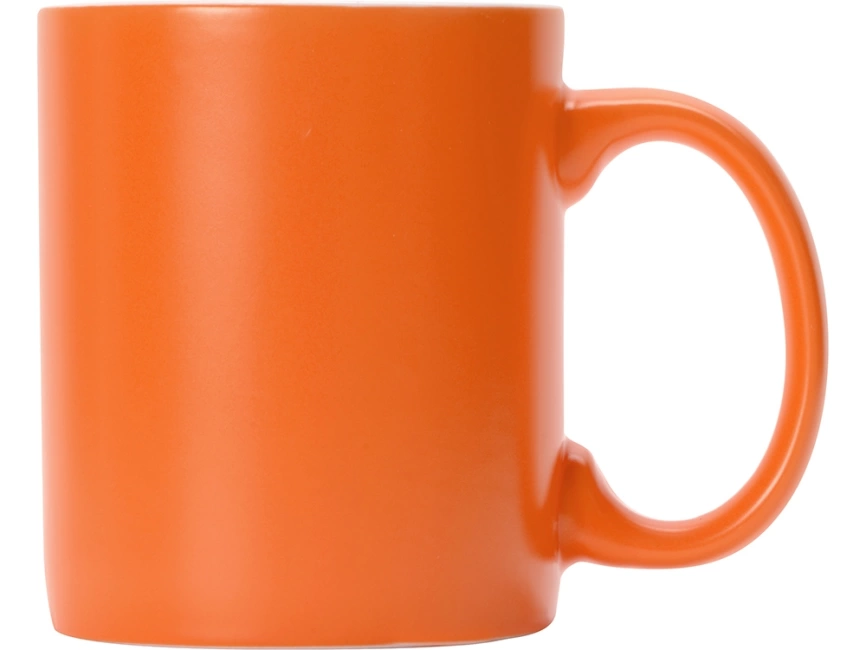 Матовая кружка Марко базовой формы, цветная снаружи, белая внутри, оранжевый фото 2