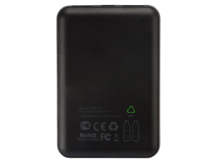 Портативное зарядное устройство из rPET Reborn, 5000 mAh, серый фото 4