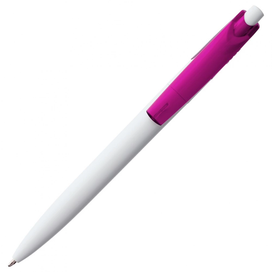Ручка шариковая Bento, белая с розовым фото 3