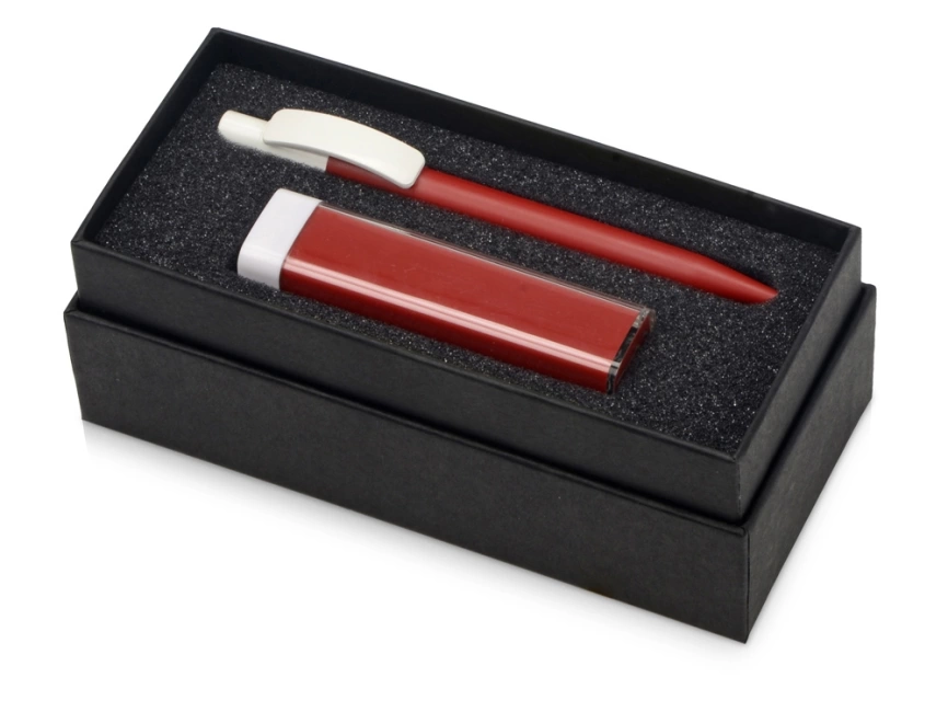 Подарочный набор White top с ручкой и зарядным устройством, красный фото 2