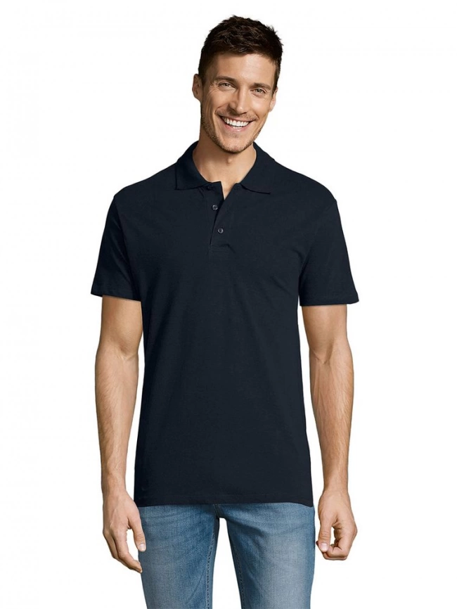 Рубашка поло мужская Summer 170 темно-синяя (navy), размер L фото 11