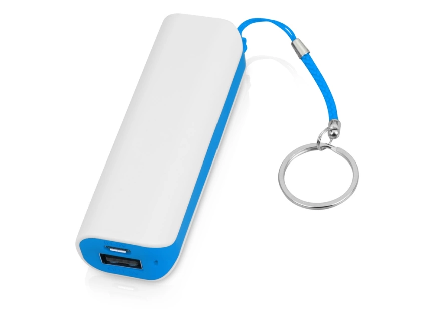 Портативное зарядное устройство (power bank) Basis, 2000 mAh, белый/светло-голубой фото 1