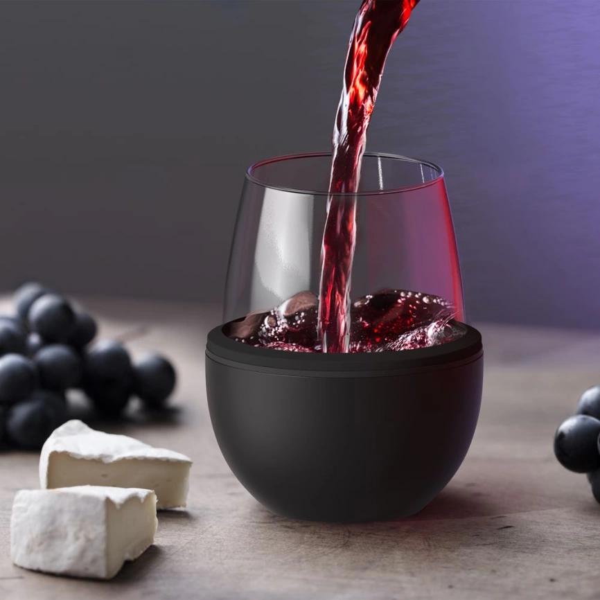 Термобокал для вина Wine Kuzie, черный фото 4