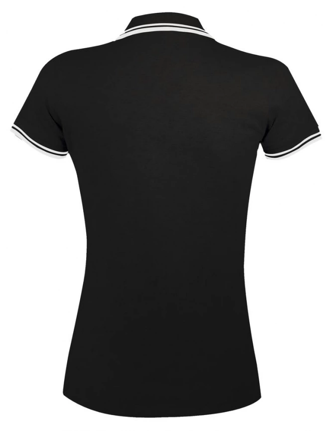 Рубашка поло женская Pasadena Women 200 с контрастной отделкой черная с белым, размер XXL фото 2