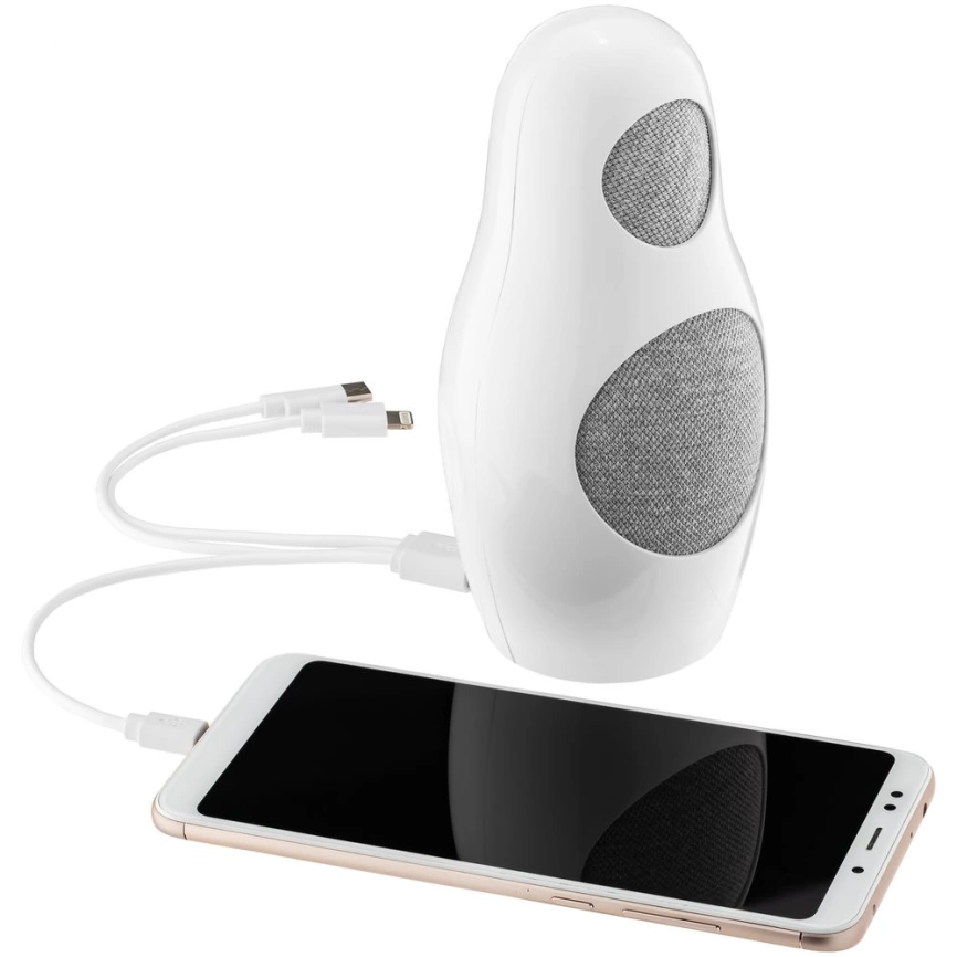 Беспроводная колонка Repeat с аккумулятором 4000 мАч, белая фото 4