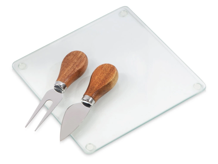 Набор для сыра Dorblue из стеклянной доски и вилки с ножом фото 1