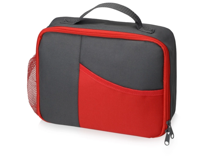 Изотермическая сумка-холодильник Breeze для ланч-бокса, серый/красный фото 1