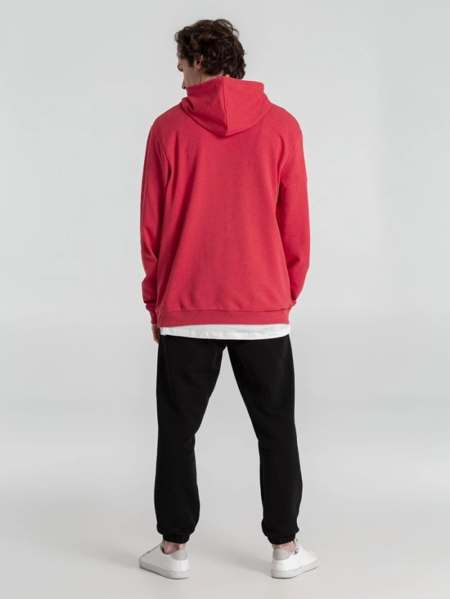 Толстовка с капюшоном унисекс Hoodie, красный меланж, размер XL фото 15