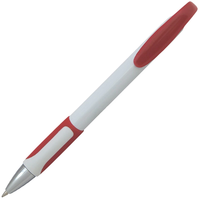 Ручка шариковая, пластик, белый/красный фото 2