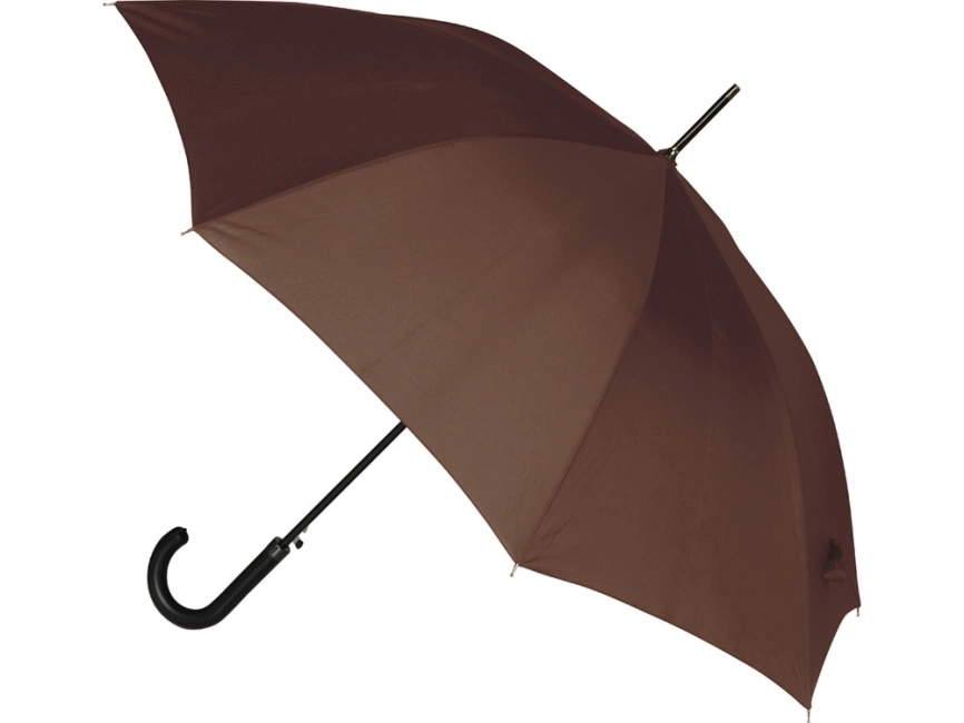 Зонт-трость полуавтоматический, коричневый фото 1